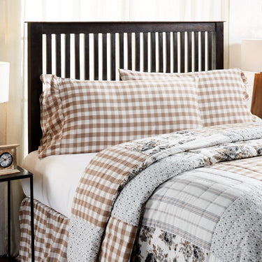 Annie Buffalo Portabella Check King Pillow Case Set of 2 21x36+4 VHC Brands - The Fox Decor